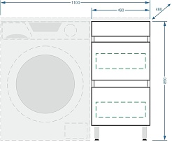 Stella Polare Тумба с раковиной Мадлен 110 L под стиральную машину белая – фотография-8